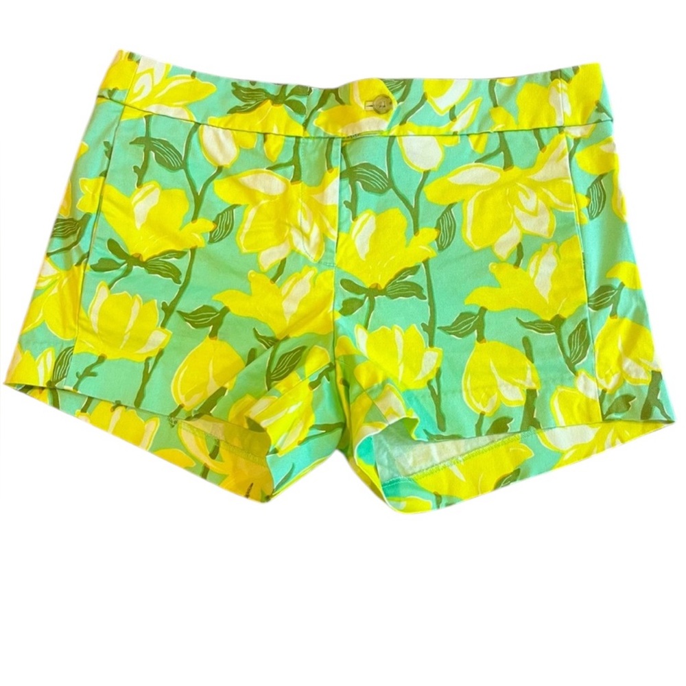 J.Crew Yellow & Green Floral Stretch Chino Shorts | Size 4
